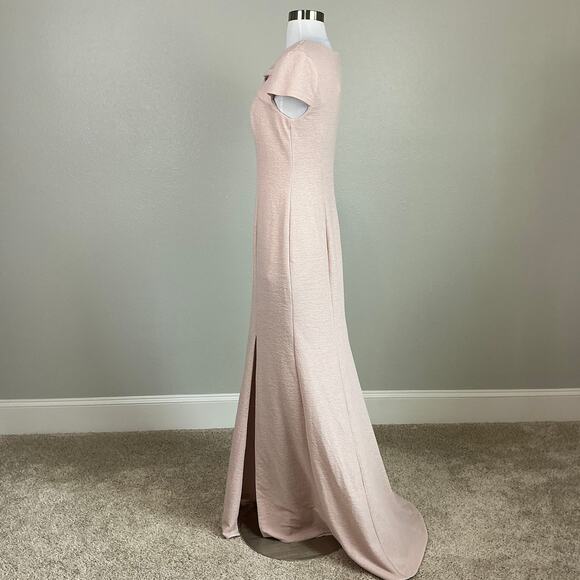 Adrianna Papell Women's Formal Dress Size 8 Pink Metallic A-Line Evening Gown - Picture 6 of 10